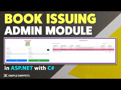 Book Issuing Admin Module | E Library Management System in ASP NET with C MS SQL Database