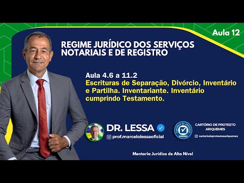 Aula 12 - 4.6 e 11.2 – Escrituras de Separação, Divórcio, Inventário e Partilha (Parte 1)