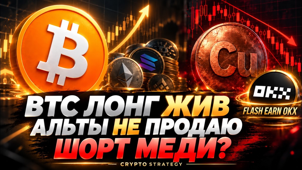 ЧТО С ЛОНГОМ ПО BTC? ПРОДАВАТЬ ЛИ АЛЬТКОИНЫ? ШОРТ МЕДИ НА 20% И FLASH EARN OKX!