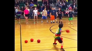 he beat the entire dodgeball team in 10 seconds.. video