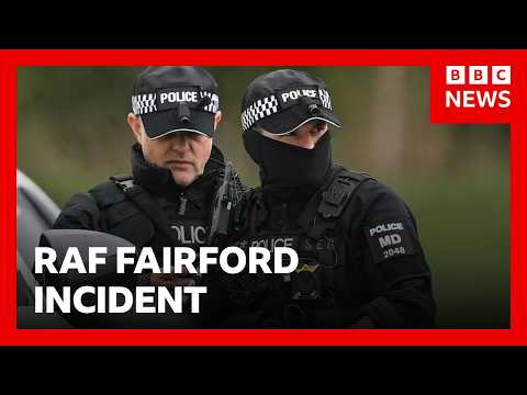 Five men arrested as counter-terror police investigate major incident near RAF Fairford | BBC News