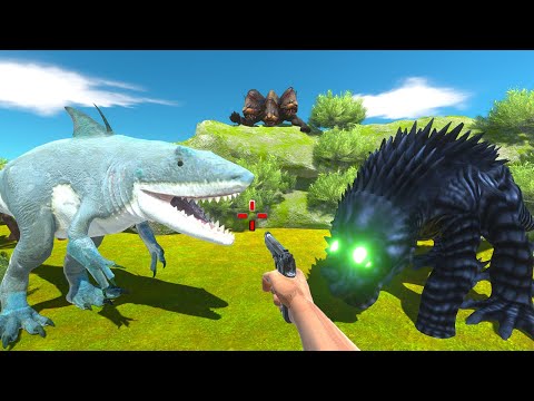 I Running & Parkour Hunting Found Dinosaurs vs King Shark, Brachio in Animal Revolt Battle Simulator