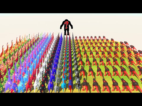 ALL COLOR DINOSAUR T-REX & BRACHIOSAURUS DEATH FALL ► Animal Revolt Battle Simulator