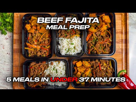 Easy Beef Fajita Meal Prep with Sweet Potatoes or Rice