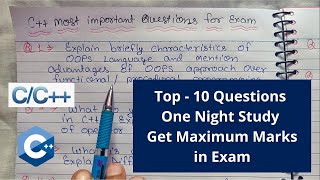 Download the video "Most Important Questions in C++ Programming for exam purpose - Top 10 - Last moment Tutorial"