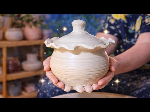 How to Make Lidded Jars on the Potter's Wheel — ASMR Version