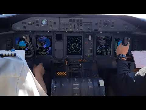 Dash-8 Q400 takeoff on cockpit view