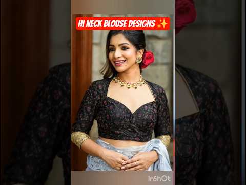 high neck blouse designs ✨ #fashion #fashiondesign #blouse #manjdesignerstudio #saree #meesho