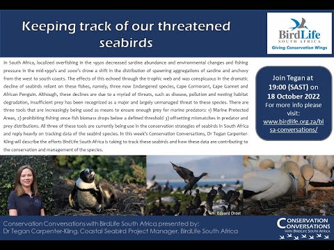 Conservation Conversations: Keeping track of threatened seabirds– Dr Tegan Carpenter-Kling (18Oct22)