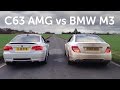 Mercedes C63 AMG vs BMW M3 Drag Race 