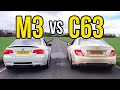 Mercedes C63 AMG vs BMW M3 Drag Race 