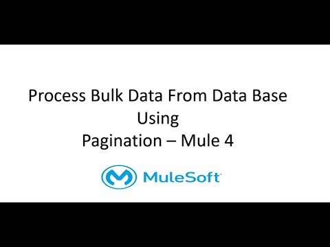 Mule-4 | Process Bulk Data From Database using Pagination Concept