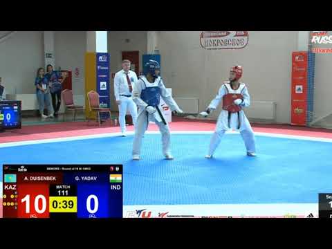 Russia Open G-1 Taekwondo Championship || Gaurav Yadav (Ind) Blue - Aziret Duisenbek (KAZ) Red ||
