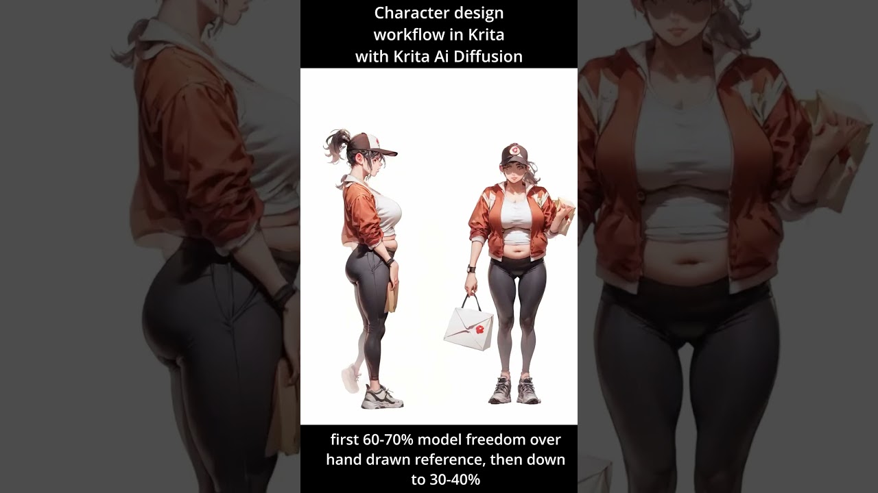 Using Krita with Stable Diffusion to design characters #stablediffusion #aiart #anime