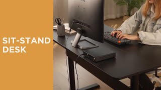 Compact Pneumatic Standing Desks with Large Surface - G04-22D-BL - LUMI