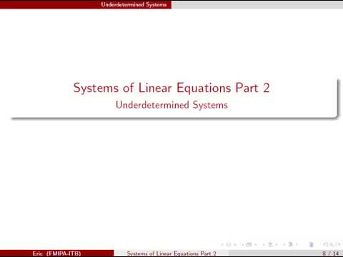 Underdetermined Systems