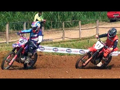 Disputa boa e ultrapassagem na ultima volta na Corrida Velocross 250cc Nacional Std