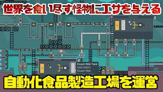 【Snacktorio】世界を食い尽くそうとする怪物たちにエサを与えるために，食品製造工場を運営する工場建設シミュレーション