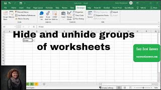 Hide and unhide groups of worksheets automatically in Excel