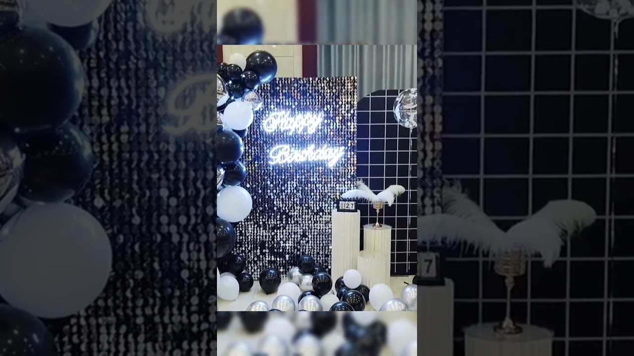 Silver Shimmer Wall Backdrop For A Birthday Party