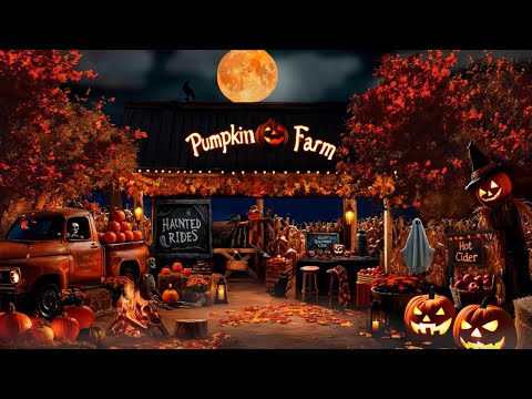 RUSTIC FALL PUMPKIN FARM AMBIENCE-HAY RIDES-HOT CIDER- BON FIRE-FALL LEAVES-COZY HALLOWEEN NIGHT