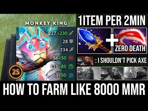 How to Fast Farm Like a 8000 MMR MK in NEW 7.22g | 1Item Per 2Min & Imba Scepter Zero Death - DotA 2