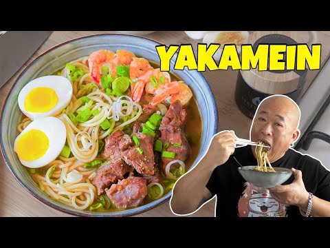 Yakamien – Braised Beef and Shrimp Spaghetti, Creole Sauce