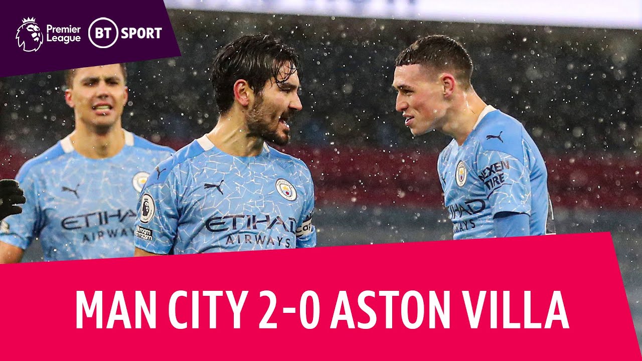Man City vs Aston Villa (2-0) | City's 6th consecutive PL win! | Premier League Highlights - YouTube