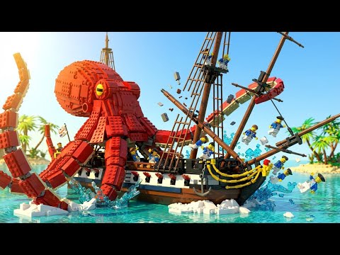 THE KRAKEN ATTACK! Lego Pirates vs. Royal Navy (Sea Battle) 🐙🏴‍☠️#lego  #pirates  #kraken