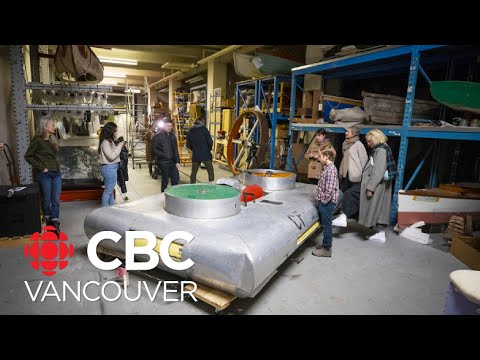 Reunited with his home-made hovercraft