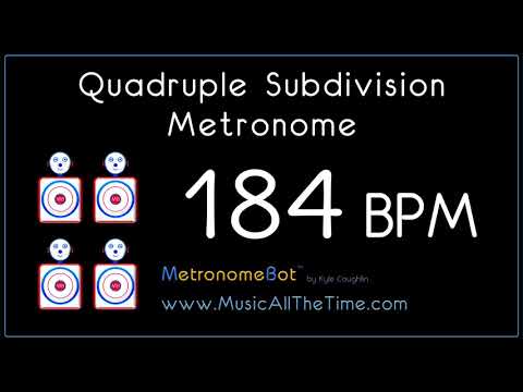 Quadruple subdivision metronome at 184 BPM MetronomeBot