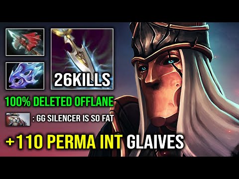 WTF +110 Perma INT Silencer 100% Pure Glaives Hit Like a Truck with Max Speed Moon Shard Dota 2
