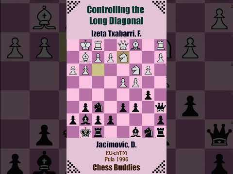 CONTROLLING THE LONG DIAGONAL 🔴 Izeta Txabarri, F. vs Jacimovic, D. || EU-chTM, Pula 1996 #chess