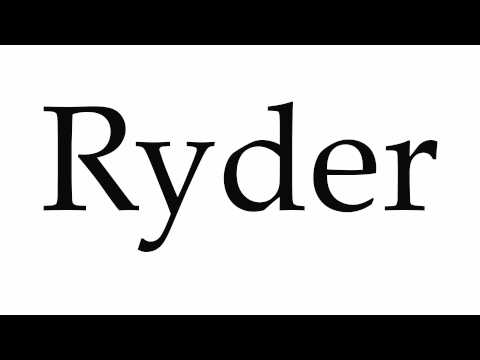 How to Pronounce Ryder
