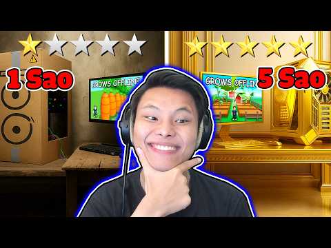 THỬ THÁCH NÂNG CẤP PHÒNG STREAM 1 SAO vs 5 SAO⭐️🤑✨PHÒNG CHƠI GAME GIÁ 1 Triệu vs 100 Triệu