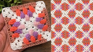 Super easy crochet square motifs pattern for beginners 