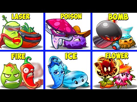 Random 6 Team Plant Battez - Who Will Win? - PvZ 2 Team Plant vs Team Plant
