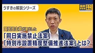 【うすきの解説シリーズ】国民民主党が提出した「同日選実施禁止法案」とは？