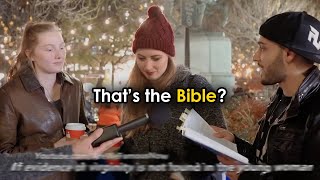 Reading the Bible disguised as the Quran to New Yorkers #bible #quran #koran #nyc #newyork #shorts