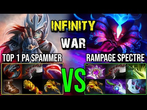 CARRY BATTLE!!! 8000 MMR GOD Spectre Rampage Vs Top 1 PA Spammer 3600+ Matches EPIC War - Dota 2