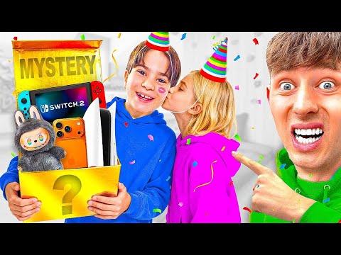Little boy surprises girlfriend with a mystery box for her birthday! 😱🎁