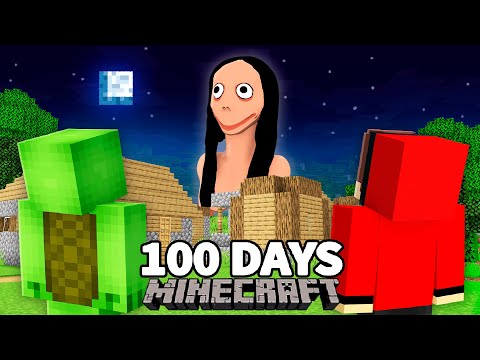 JayJay & Mikey - Maizen - We Survived 100 Days From Giant MOMO in Minecraft Challenge - Maizen  JJ and Mikey