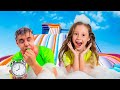 Nastya And Evelyn Play With A Giant Trampoline 1 Hour Kids Video Series