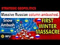 Russian Winter Flank Attack Collapses With Armor Piled Up Wrecked In The Snow