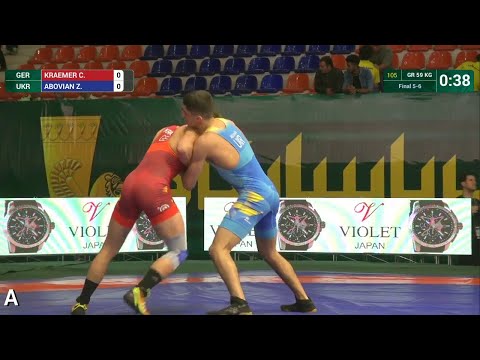 Final 5-6 GR - 59 kg: Z. ABOVIAN (UKR) df. C. KRAEMER (GER), 3-2