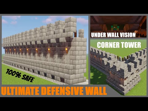 MINECRAFT | HOW TO BUILD THE ULTIMATE DEFENSIVE WALL | TUTORIAL - NO MODS