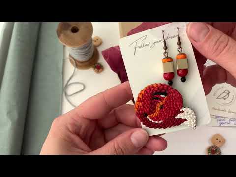 Handmade brooch Red fox from polymer clay