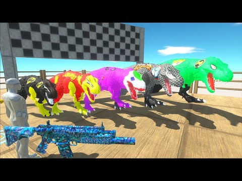 FPS Avatar Animal Revolt Battle Simulator vs Team Dc Marvel T-rex Dinosaurs