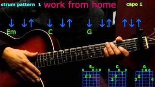 work from home fifth harmony guitar chords work from home fifth harmony guitar chords