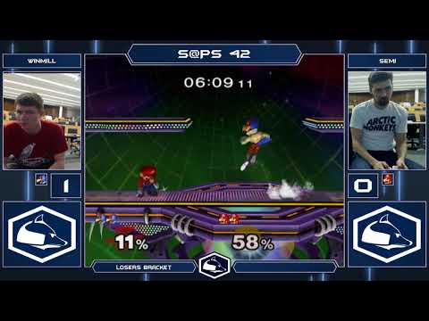 S@PS 42 Melee Singles - winmil (Falco) vs Semi (Kirby/Mario/Young Link) - Losers Bracket